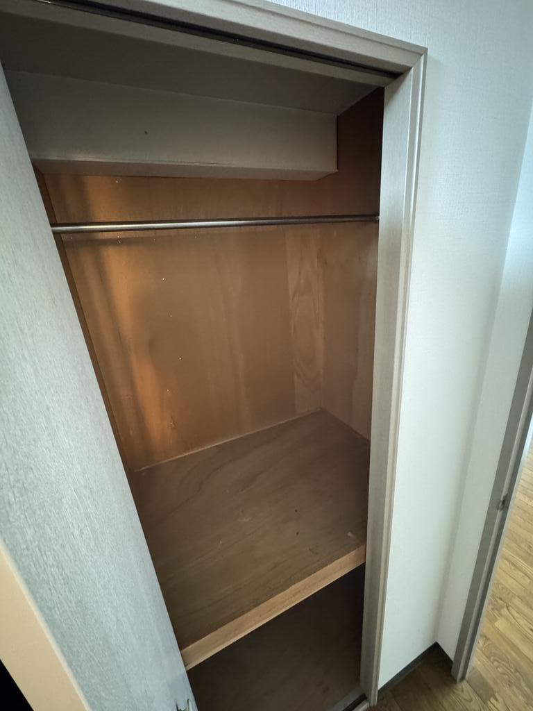 収納　ハンガーパイプ付の収納スペース