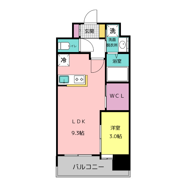 コモテリア渡辺通の間取り写真