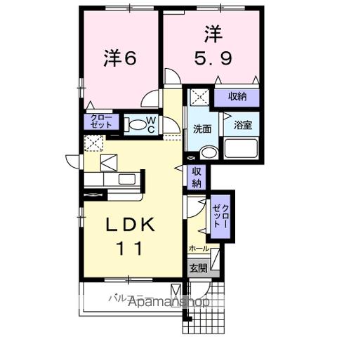 ＪＲ中央本線 高蔵寺駅 徒歩12分 2階建 築18年の間取り写真