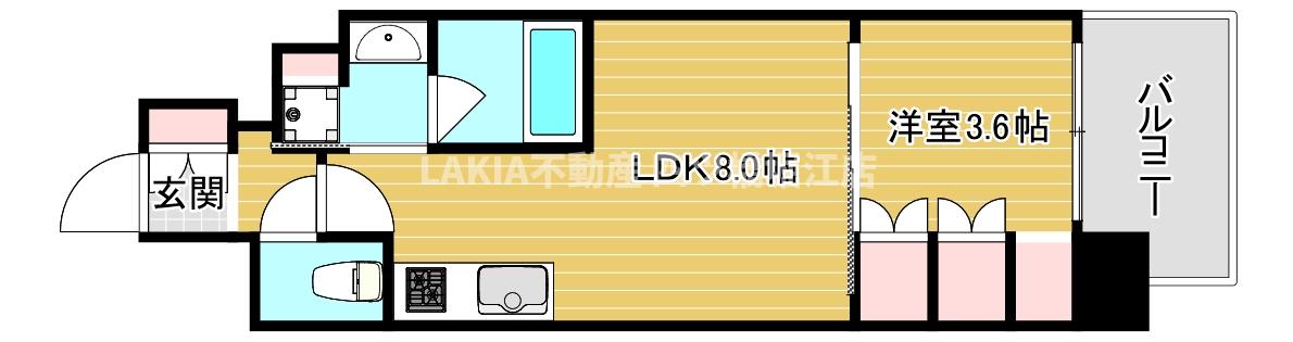 ソルレヴェンテ北堀江Qの間取り写真