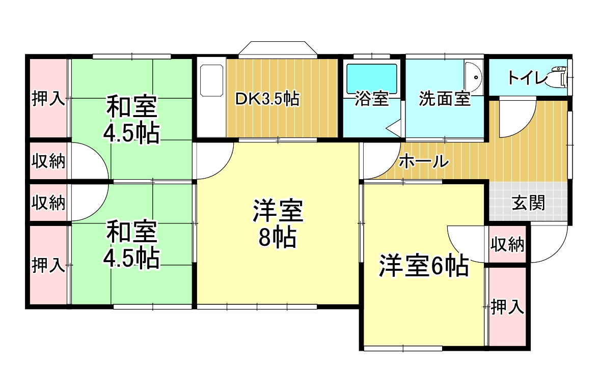 【荒井　4DK貸家の間取り】