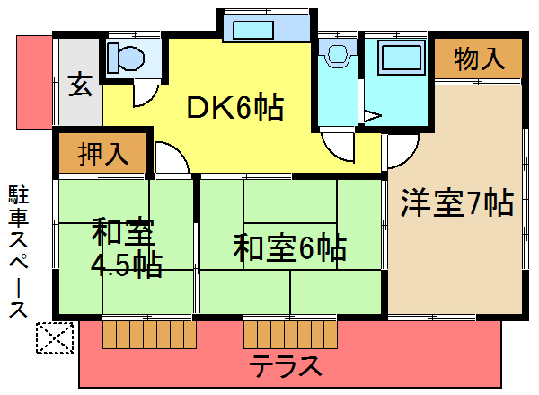 アルカディア貸家の間取り写真