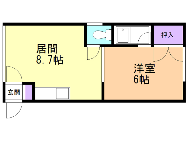 酒巻マンション１号棟の間取り