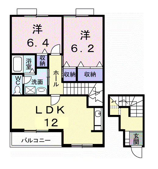 高松市牟礼町牟礼のアパートの間取り