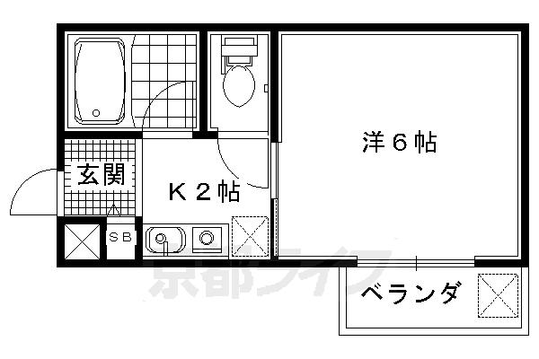 【京都市右京区鳴滝音戸山町のマンションの間取り】