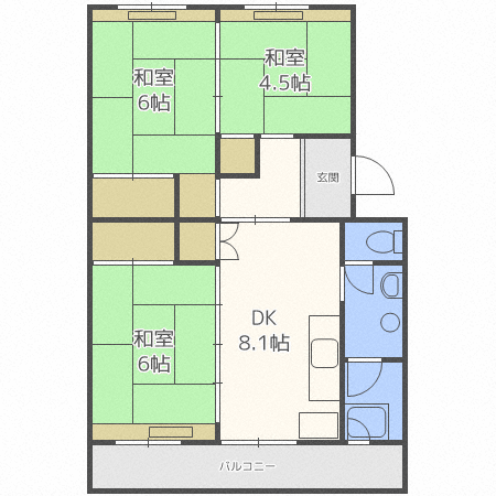 アルファスクエア山の手1号棟の間取り