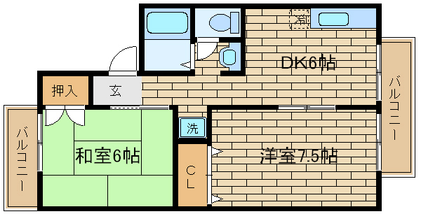 セジュールＨＡＤＡの間取り