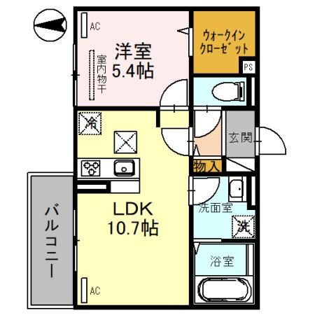 神戸市兵庫区金平町のアパートの間取り