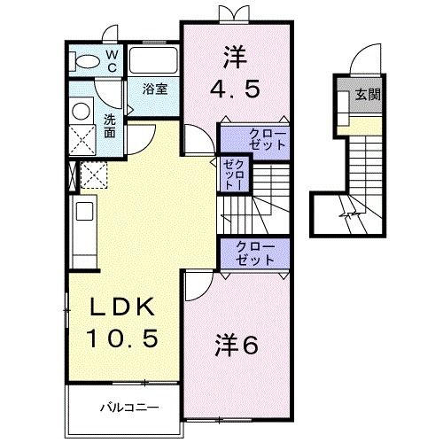 新居浜市庄内町のアパートの間取り