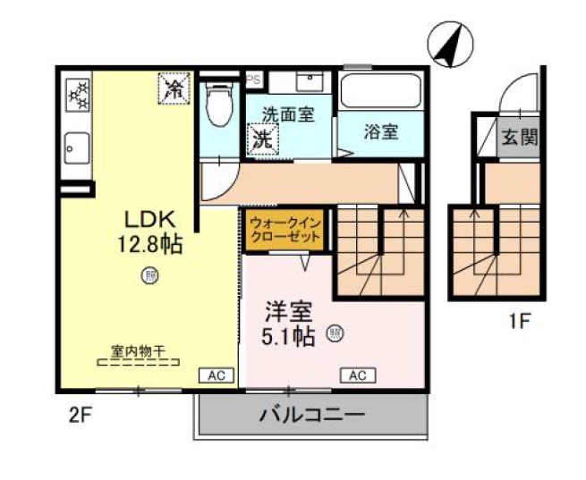 姫路市大津区北天満町のアパートの間取り