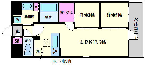 【アーバネックス新町の間取り】