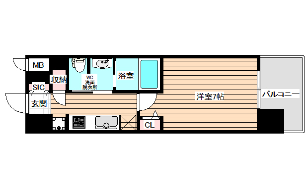 大阪市西淀川区姫里のマンションの間取り