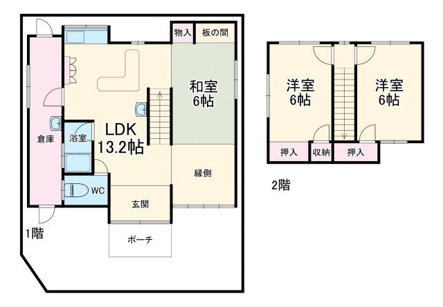 夕日丘1丁目貸家の間取り