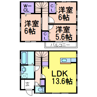 グリーンガーデン（一戸建て）の間取り