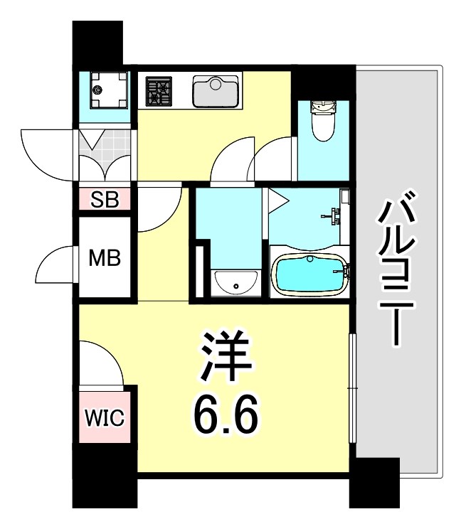 神戸市兵庫区鍛冶屋町のマンションの間取り