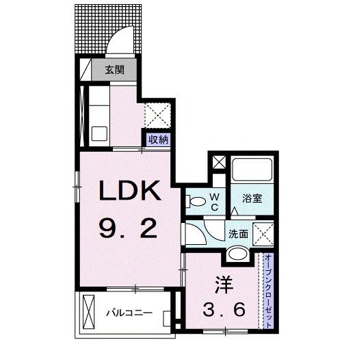 【郡山市田村町徳定のアパートの間取り】