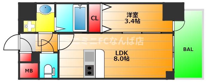 エスリード長居公園PARK AVENUEの間取り