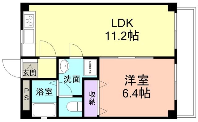 和歌山市和歌浦東のマンションの間取り