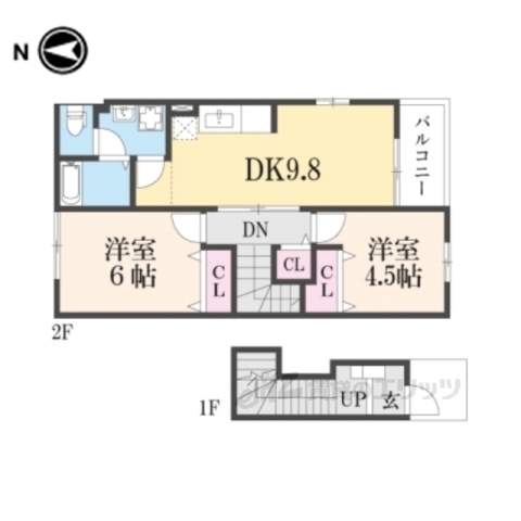 長浜市平方南町のアパートの間取り