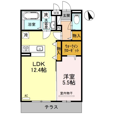 堺市堺区旭ヶ丘北町のアパートの間取り