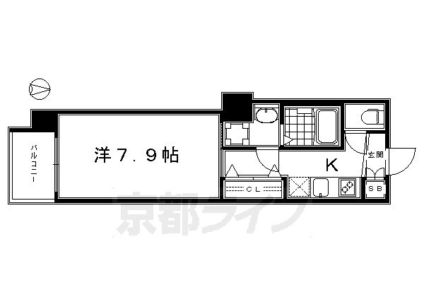 京都市下京区花畑町のマンションの間取り