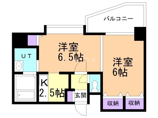 旭川市六条通のマンションの間取り