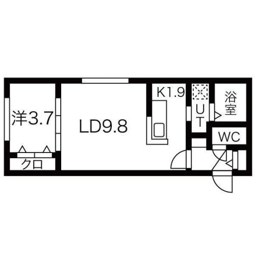 札幌市東区北二十三条東のマンションの間取り