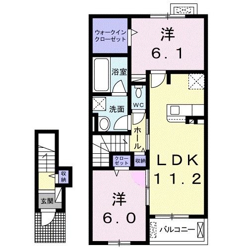 西条市樋之口のアパートの間取り