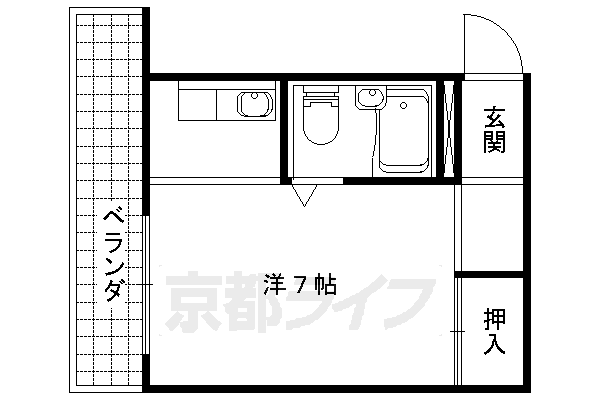 京都市山科区川田欠ノ上のマンションの間取り