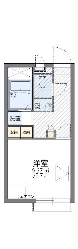 岡山市北区南方のアパートの間取り