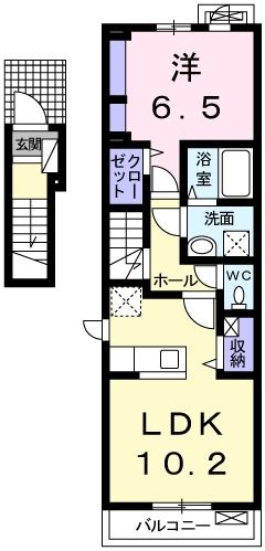 姫路市飾磨区中島のアパートの間取り