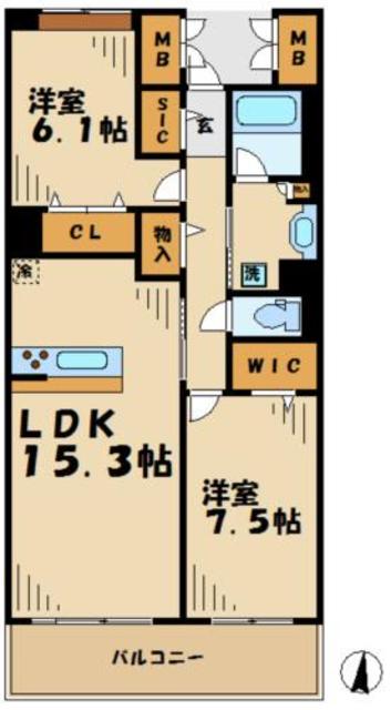 ロイヤルパークス若葉台の間取り