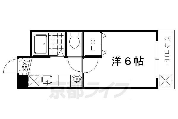 京都市北区大宮田尻町のマンションの間取り