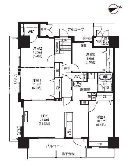 熊本市南区刈草のマンションの間取り