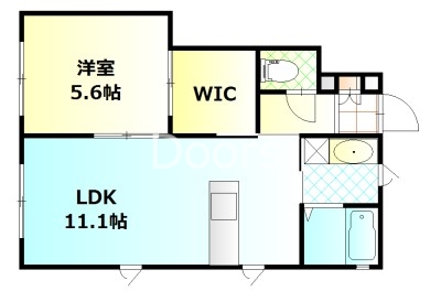 岡山市北区下中野のアパートの間取り