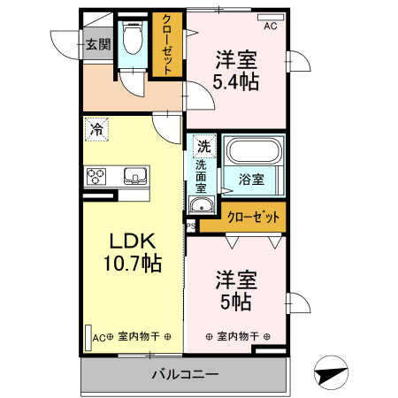 山形市上町のアパートの間取り