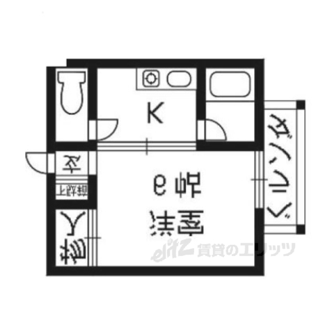 京都市右京区御室芝橋町のアパートの間取り