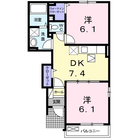 福山市春日町浦上のアパートの間取り