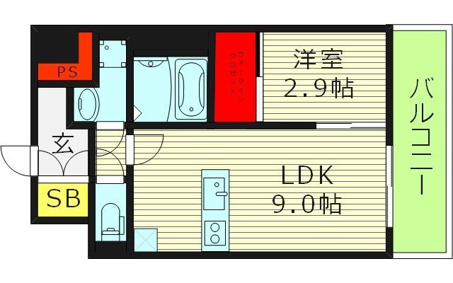 【大阪市天王寺区東上町のアパートの間取り】