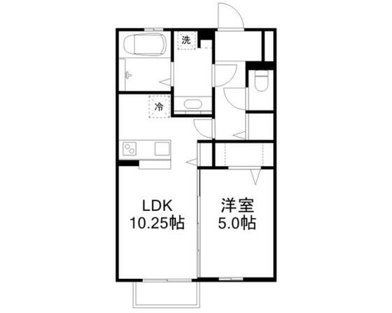 足立区一ツ家のアパートの間取り