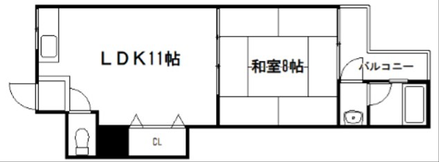 京都市左京区下鴨芝本町のマンションの間取り