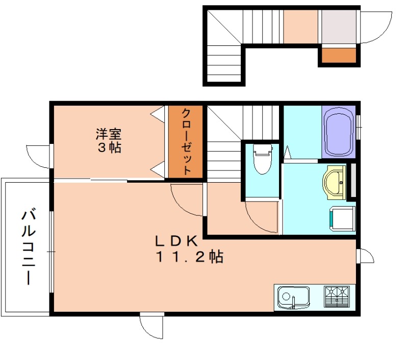 古賀市舞の里のアパートの間取り