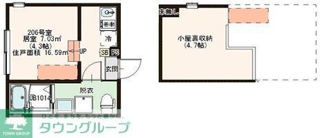 江戸川区北小岩のアパートの間取り