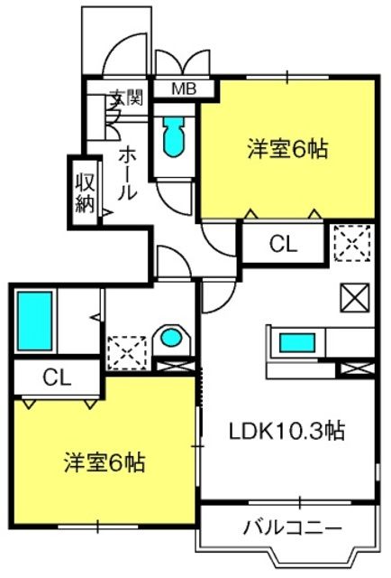 フローリッシュBの間取り