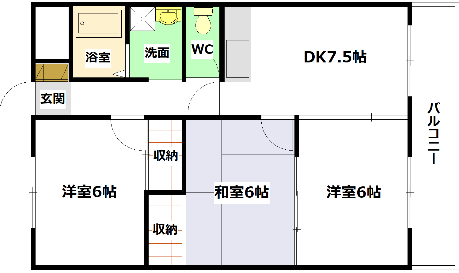 ＪＲ山陽本線 海田市駅 徒歩8分 4階建 築32年の間取り写真