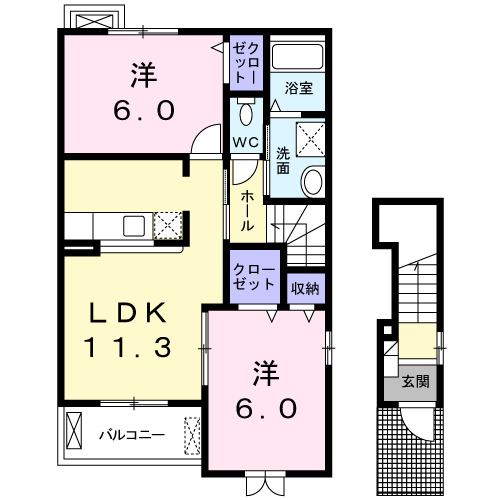 アクティブ・ウィングVの間取り