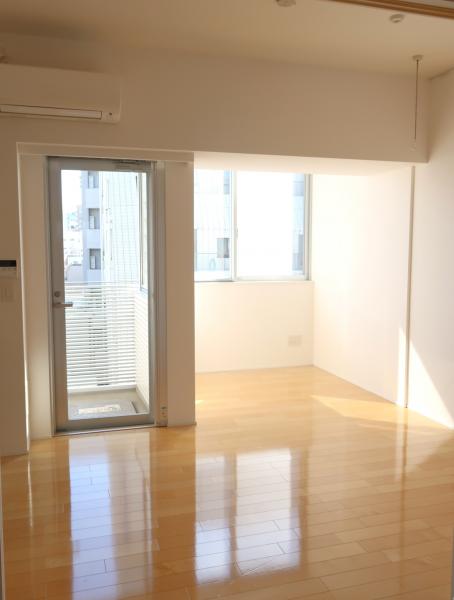 居室・リビング　南面にバルコニーのあるＤＫ。室内物干機有