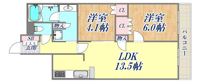 ジオウェリス西宮北口の間取り写真