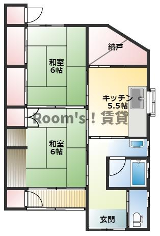 磐田見付貸家の間取り写真