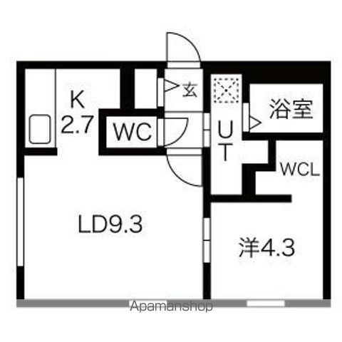 地下鉄南北線 平岸駅 徒歩7分 4階建 築5年の間取り写真